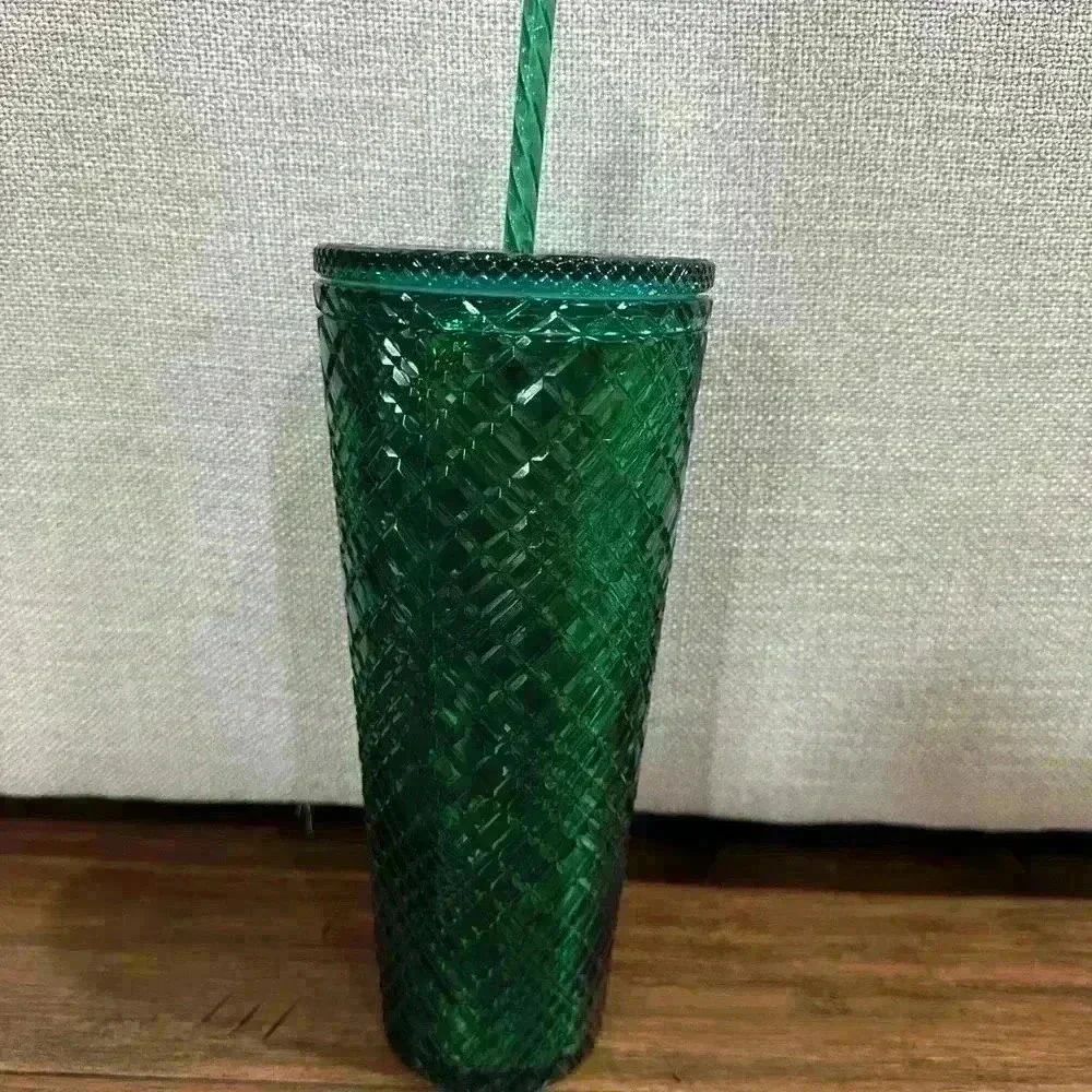 Starbucks Emerald Green Jeweled Gridded Tumbler venti size (24 oz)